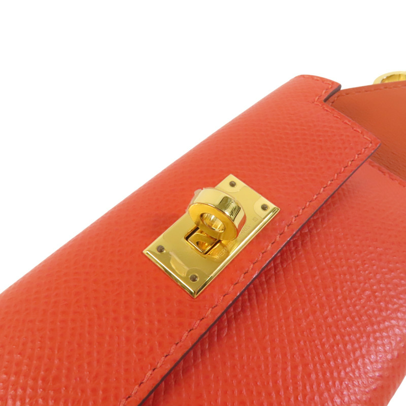 HERMES Epsom皮革Kelly Pocket Bag Strap金扣肩帶-10