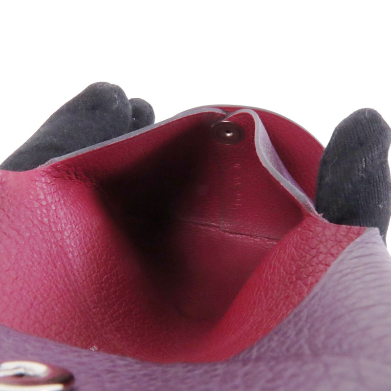 HERMES Chevre皮革Bastia Coin Purse銀扣零錢包-5