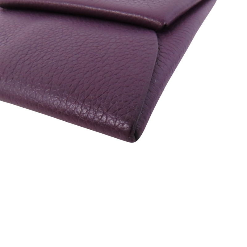 HERMES Chevre皮革Bastia Coin Purse銀扣零錢包-10