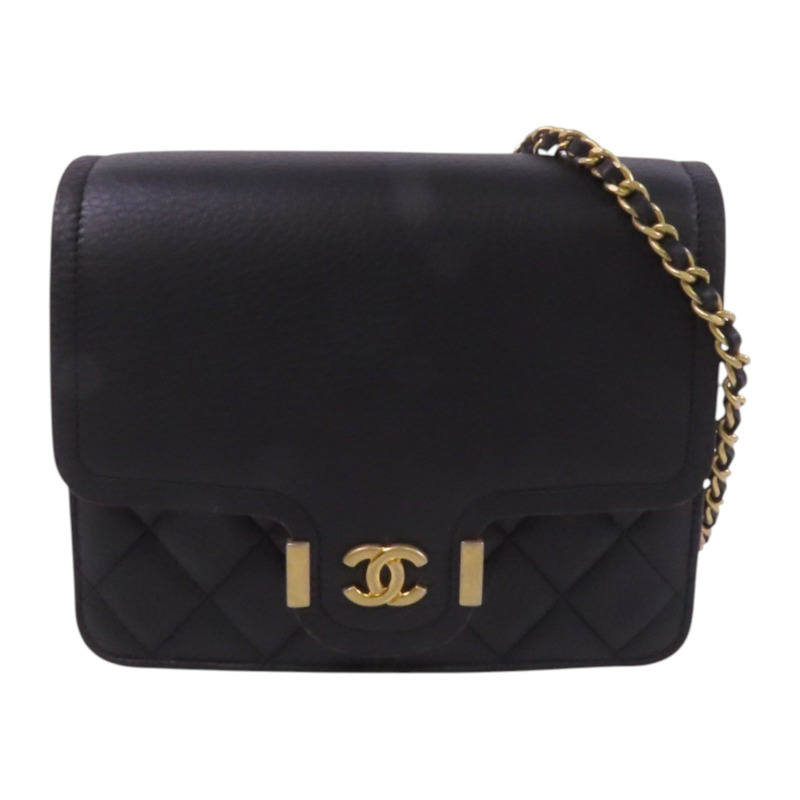CHANEL 牛皮皮革Archi Chic Square WOC金扣鏈帶肩背袋-0