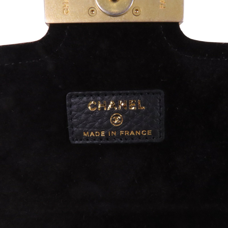 CHANEL 牛皮皮革Archi Chic Square WOC金扣鏈帶肩背袋-5
