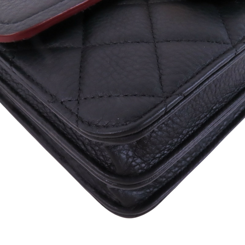 CHANEL 牛皮皮革Archi Chic Square WOC金扣鏈帶肩背袋-10