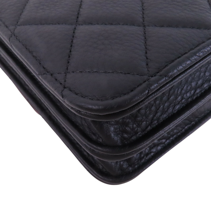 CHANEL 牛皮皮革Archi Chic Square WOC金扣鏈帶肩背袋-12