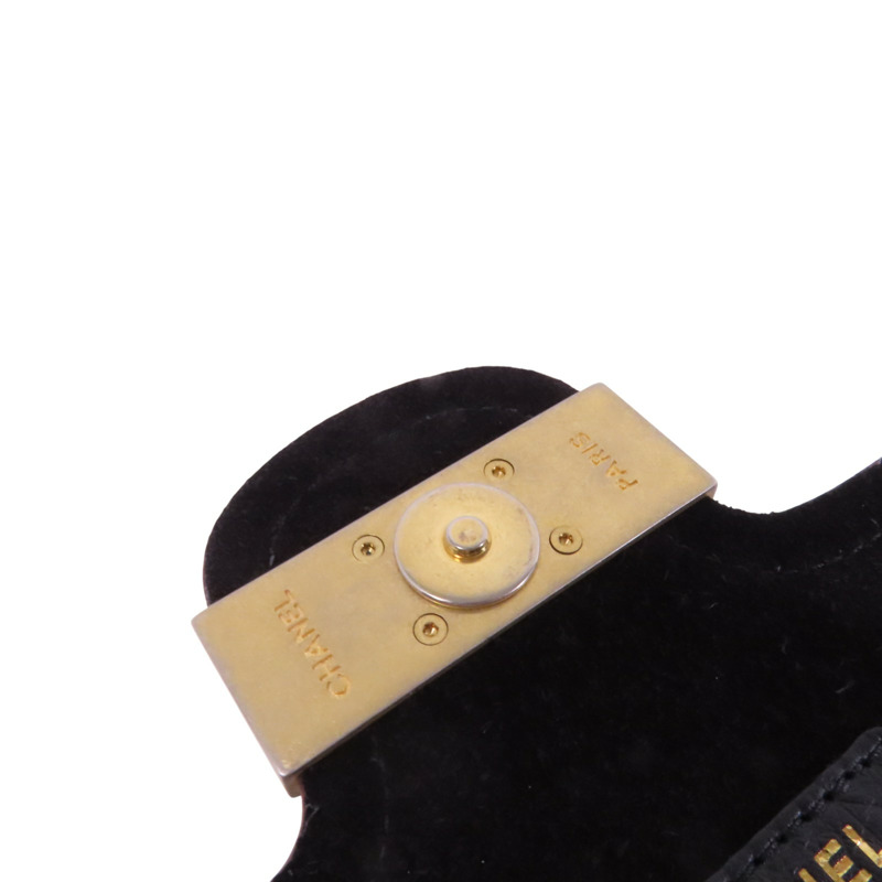 CHANEL 牛皮皮革Archi Chic Square WOC金扣鏈帶肩背袋-16