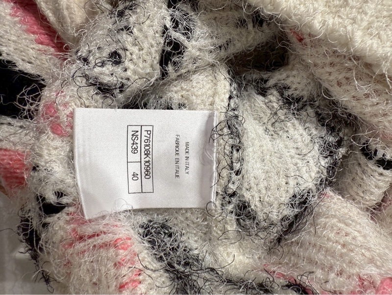 CHANEL 23K 白粉山茶花針織毛衣 40碼-10