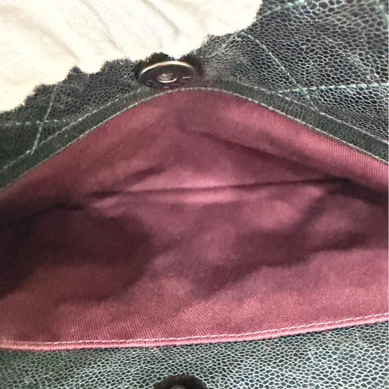 Chanel 黑綠色 荔枝紋牛皮 外縫線 購物袋-36