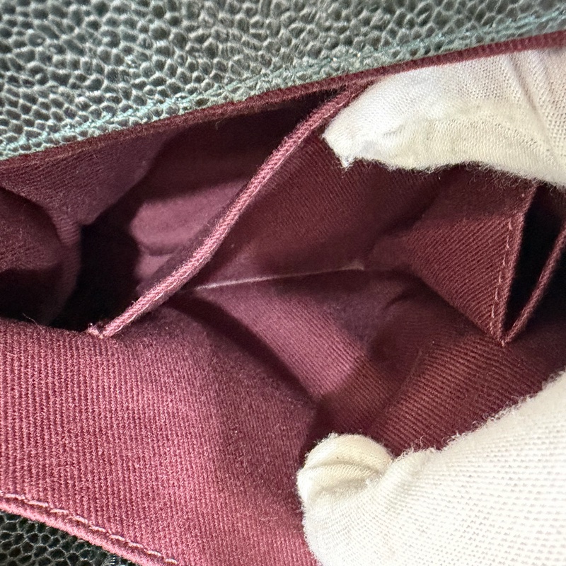 Chanel 黑綠色 荔枝紋牛皮 外縫線 購物袋-55