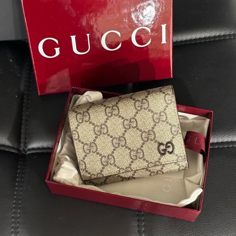 全新全配❤️ gucci #老花 #短夾 #錢包 #卡包