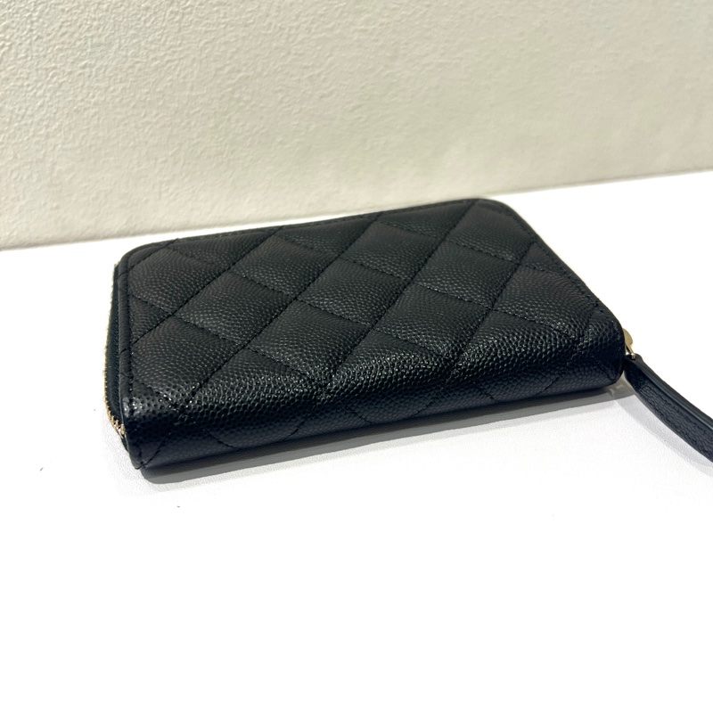 Chanel淡金拉鍊雙層零錢卡包-2