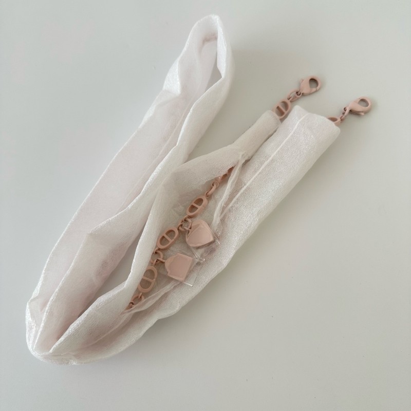 Dior/迪奧milly lady 抽繩小福袋粉色水桶單肩斜挎包-7