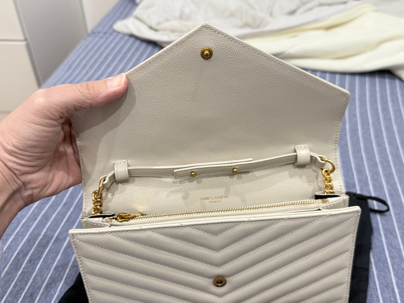 YSL 白金配色信封包中號(22cm),少用狀態極新-3