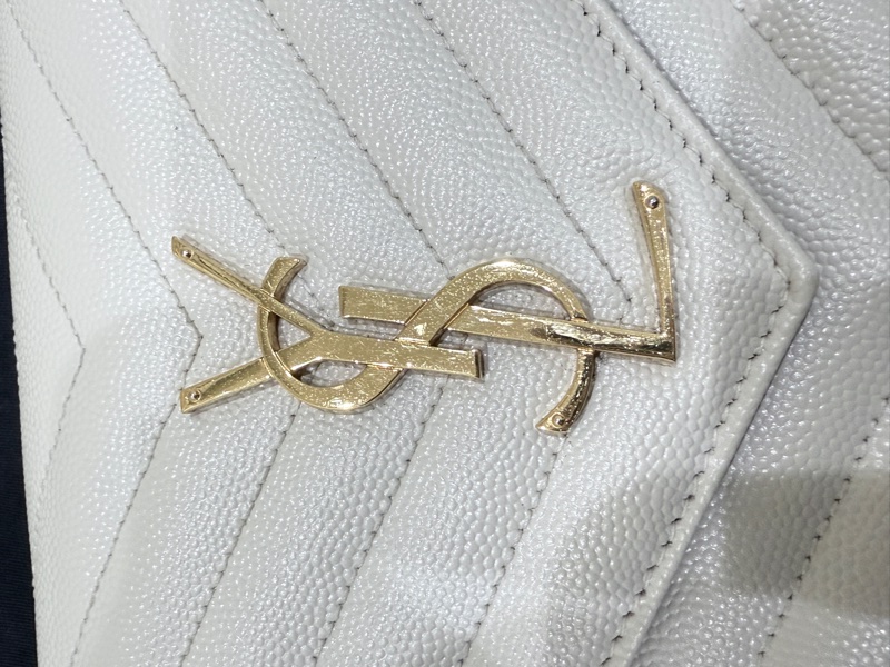 YSL 白金配色信封包中號(22cm),少用狀態極新-6