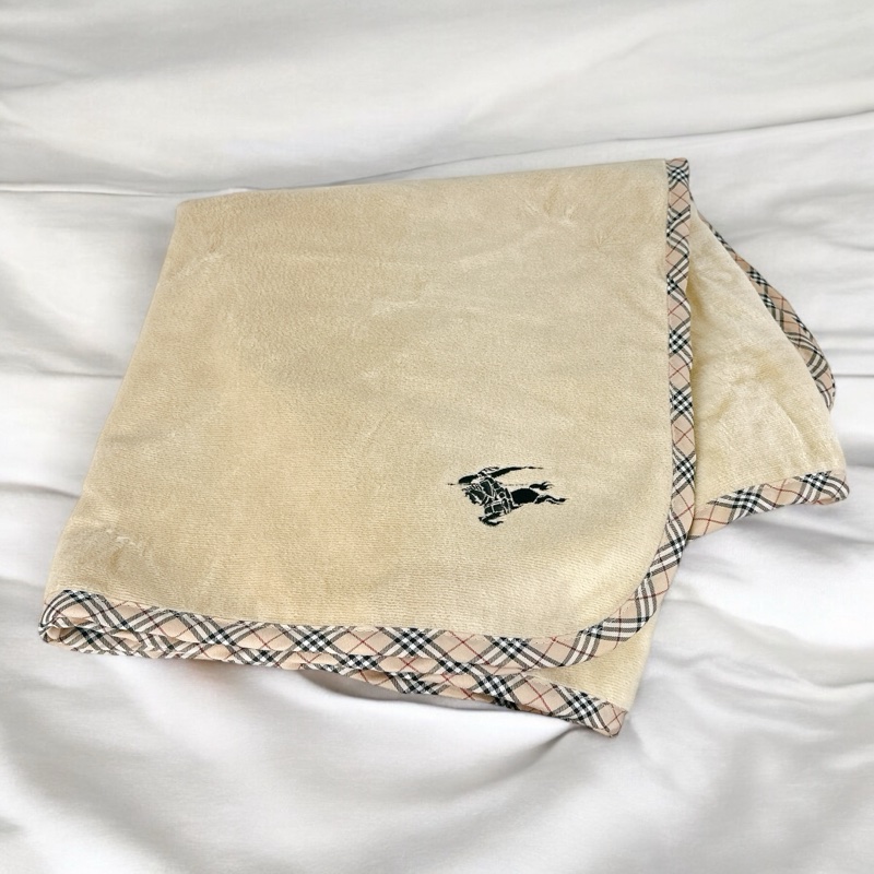 莉亞精品♡ Burberry 淺駝 黑戰馬寶寶毯  二手美品-0
