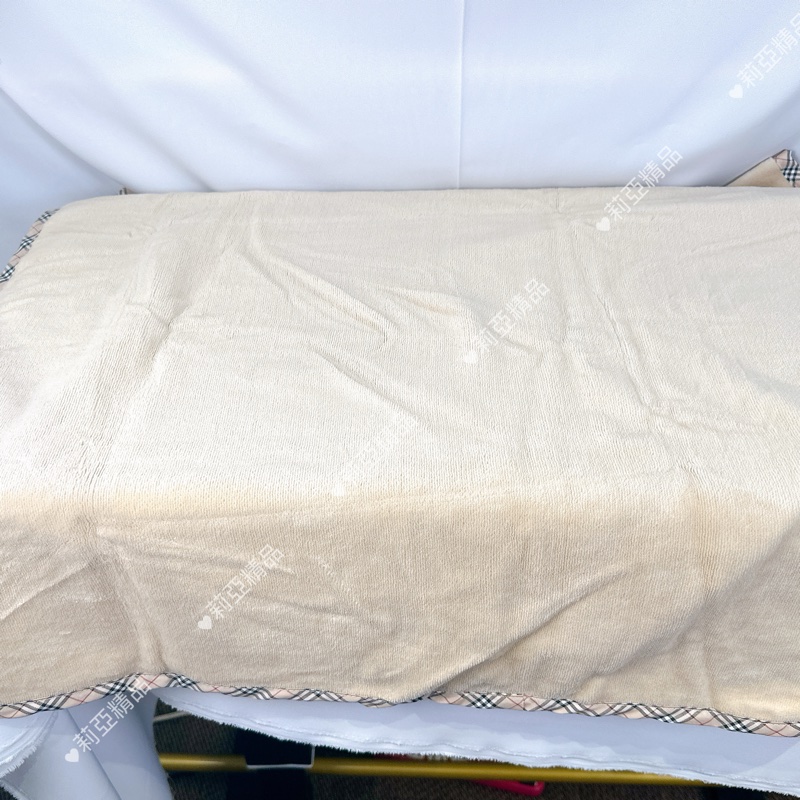 莉亞精品♡ Burberry 淺駝 黑戰馬寶寶毯  二手美品-1