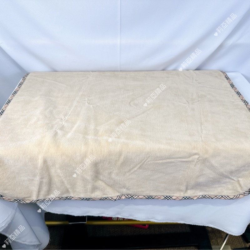 莉亞精品♡ Burberry 淺駝 黑戰馬寶寶毯  二手美品-4