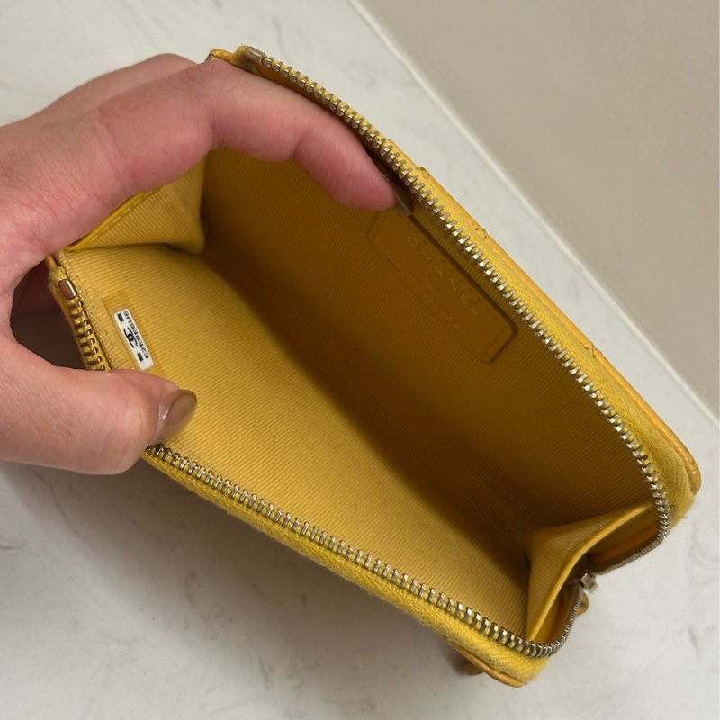 CHANEL COCO L型卡夾包 開運發財黃-4
