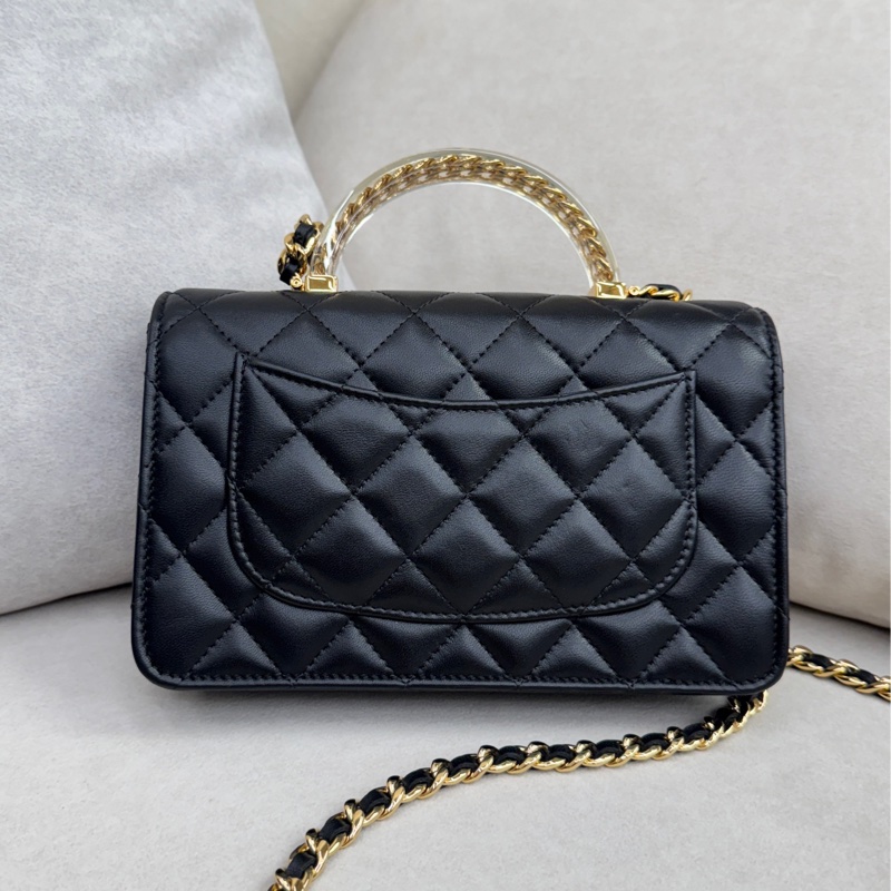 全新Chanel透明手把金鏈包-5