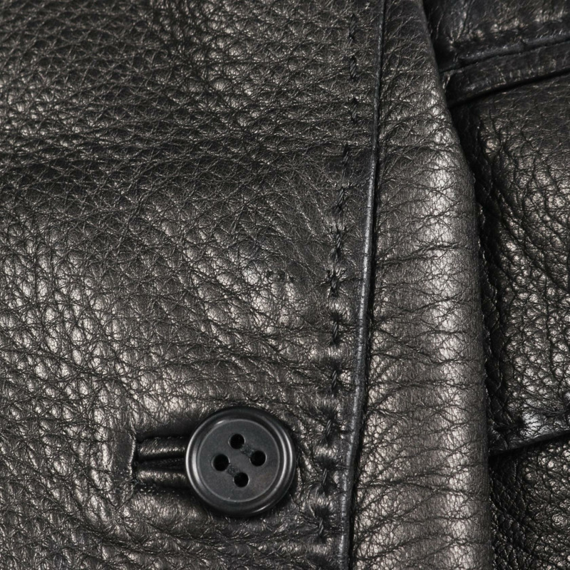 愛馬仕女士黑色二手牛仔褲,鹿皮材質-6