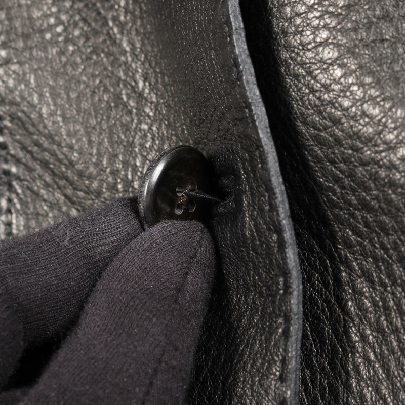 愛馬仕女士黑色二手牛仔褲,鹿皮材質-8