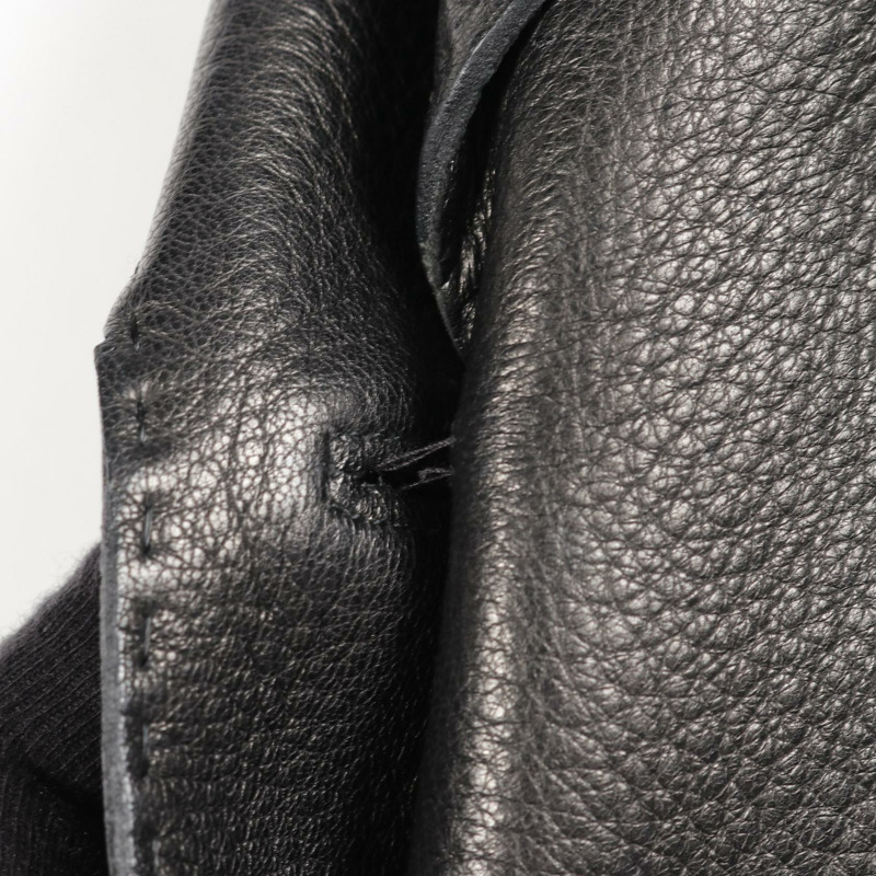 愛馬仕女士黑色二手牛仔褲,鹿皮材質-10