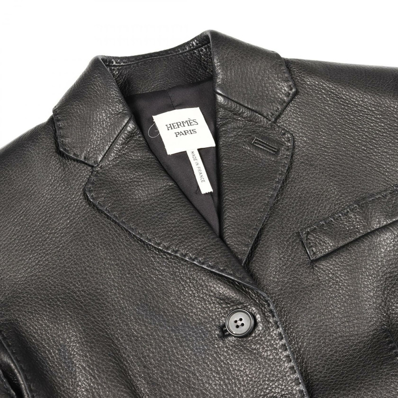 愛馬仕女士黑色二手牛仔褲,鹿皮材質-12