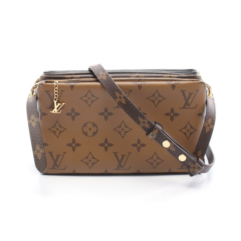 路易威登 Pochette LV 3 單肩斜背包 M45412 Monogram Reverse 棕色-0