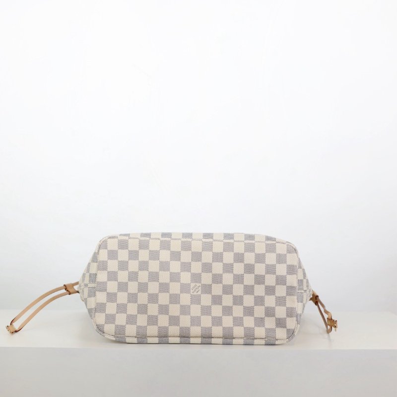 二手Lv neverfull 白色棋盤格-4