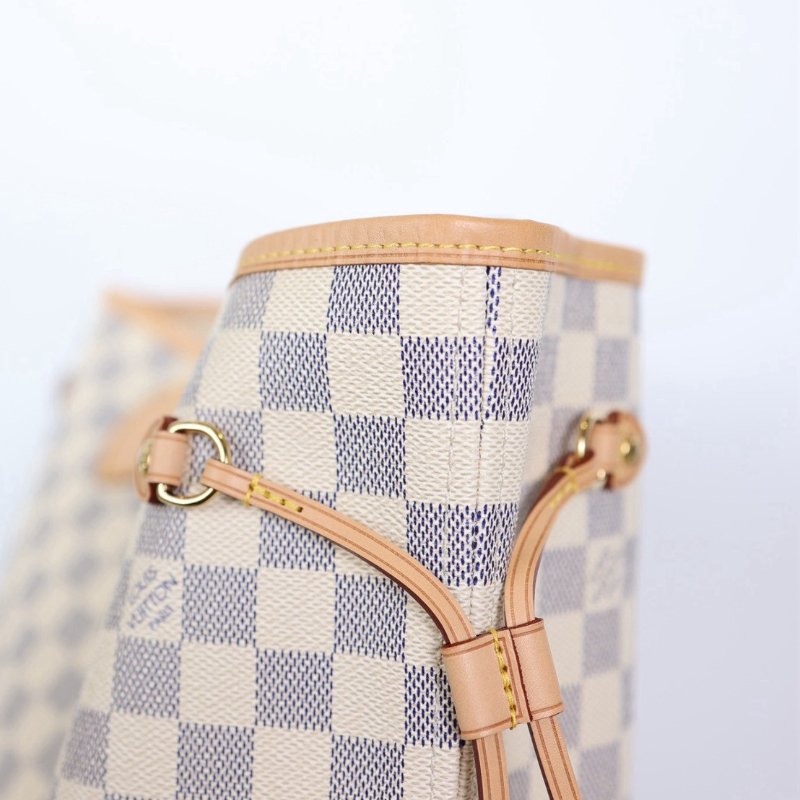 二手Lv neverfull 白色棋盤格-6