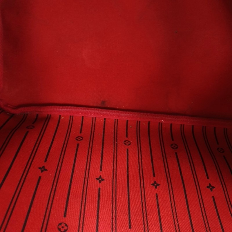 LOUIS VUITTON NEVERFULL 大號 棕色塗層帆布棋盤格購物袋單肩包手提包 金色五金-13