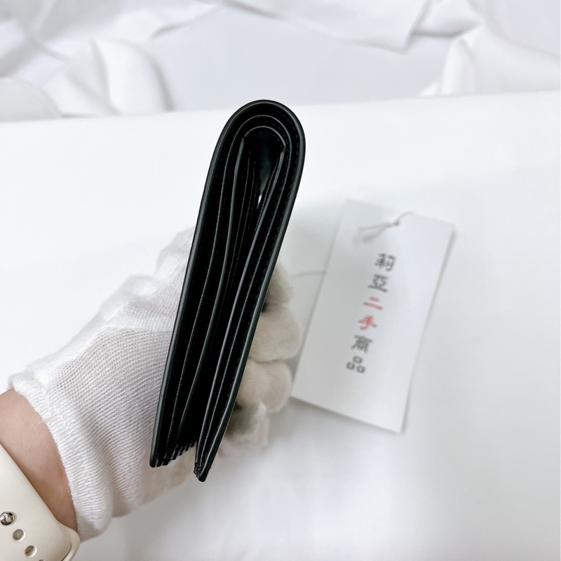 莉亞精品♡YSL 453276 對開短夾 黑銀 二手-5