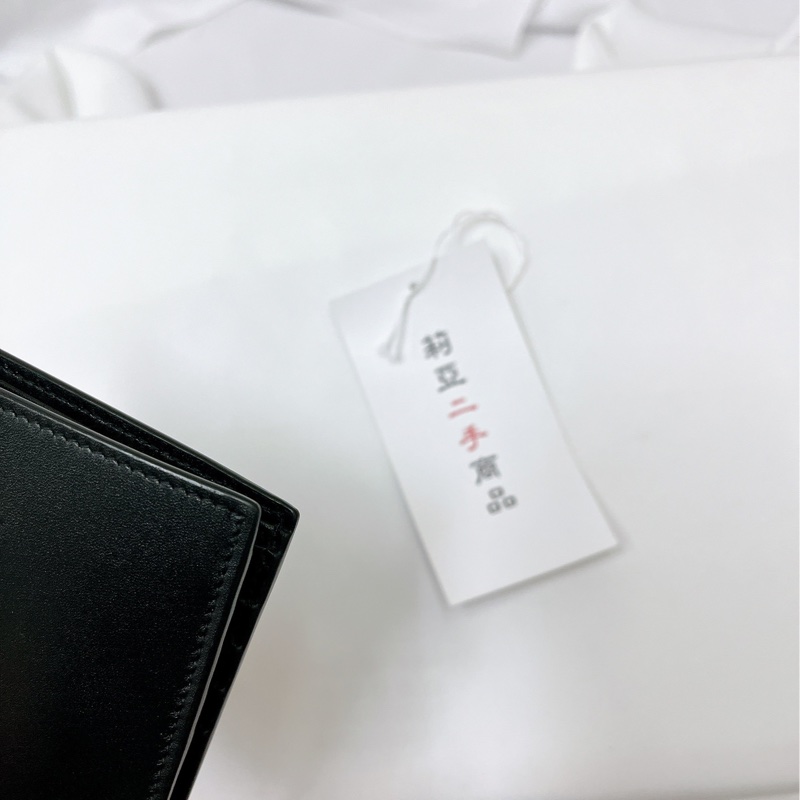 莉亞精品♡YSL 453276 對開短夾 黑銀 二手-8