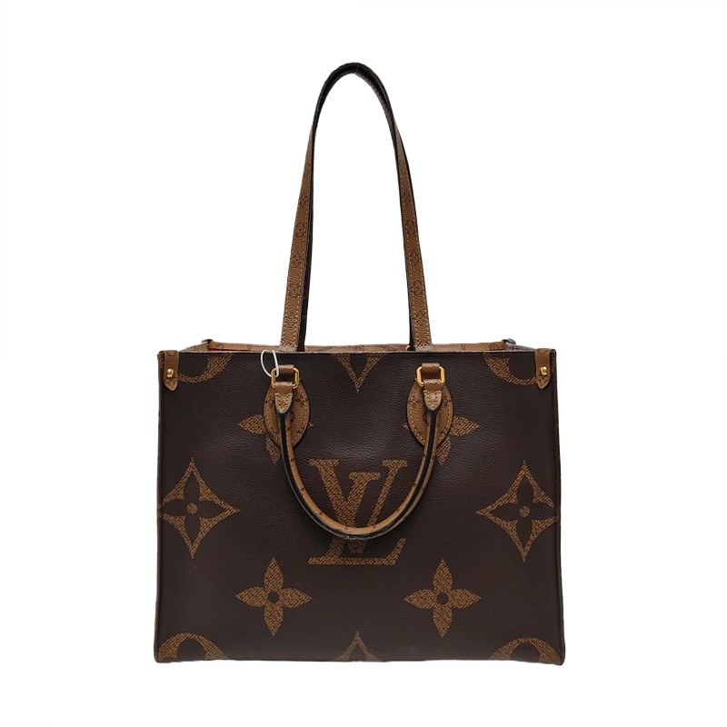LOUIS VUITTON ONTHEGO 中號 棕色塗層帆布老花叢林包單肩包手提包 金色五金-0