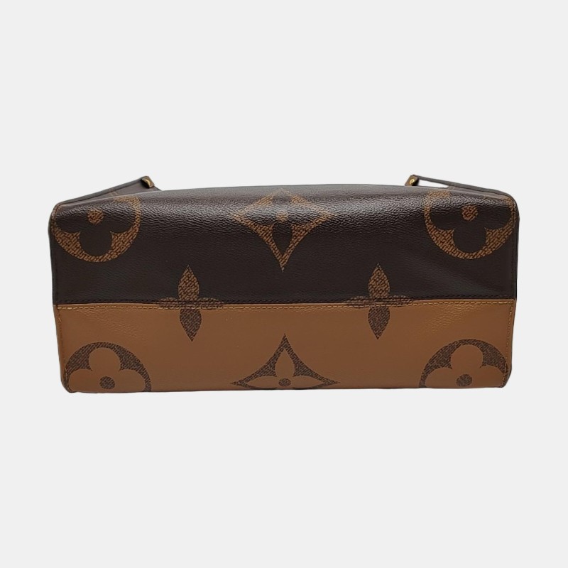 LOUIS VUITTON ONTHEGO 中號 棕色塗層帆布老花叢林包單肩包手提包 金色五金-5