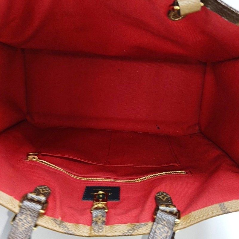 LOUIS VUITTON ONTHEGO 中號 棕色塗層帆布老花叢林包單肩包手提包 金色五金-6