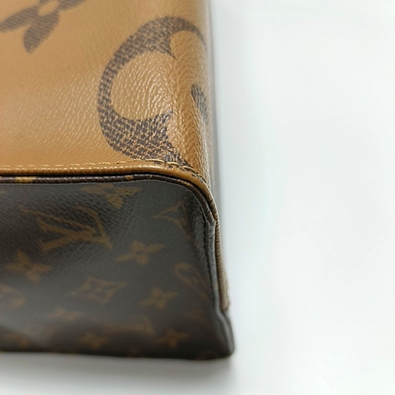 LOUIS VUITTON ONTHEGO 中號 棕色塗層帆布老花叢林包單肩包手提包 金色五金-8