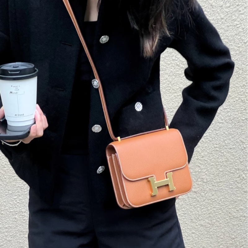 Mini Constance 康康37 gold  金棕金釦 新款 附小鏡子 康康19-4