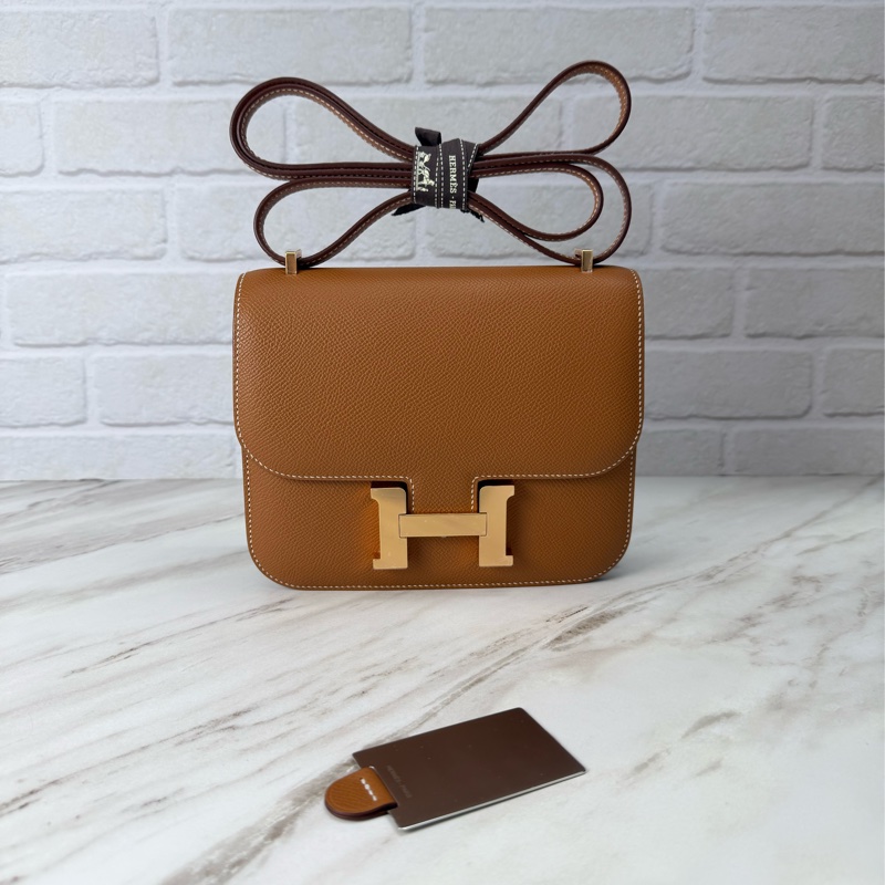 Mini Constance 康康37 gold  金棕金釦 新款 附小鏡子 康康19-5