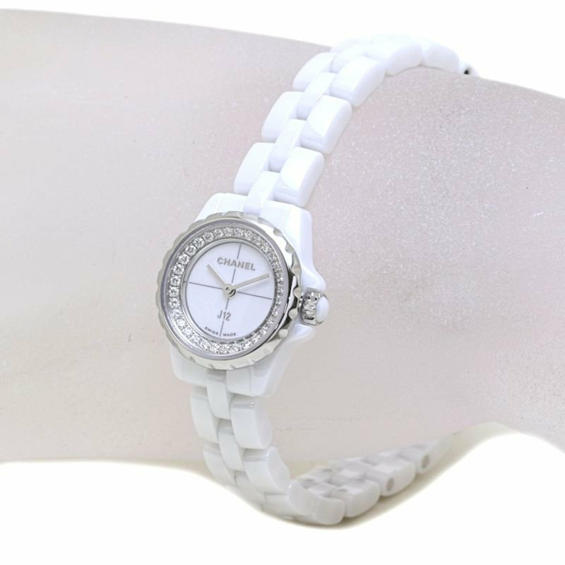 香奈兒 J12 XS 鑽石腕錶 H5237 女士白色陶瓷與不鏽鋼腕錶 40115-1