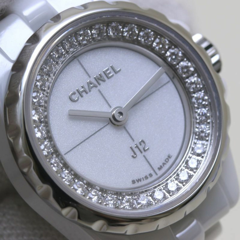 香奈兒 J12 XS 鑽石腕錶 H5237 女士白色陶瓷與不鏽鋼腕錶 40115-5