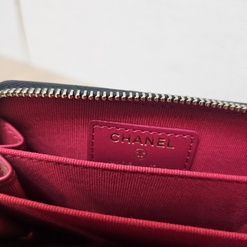 [品況極新❣️現貨不用等] Chanel黑菱格19系列拉鏈零錢卡包-13