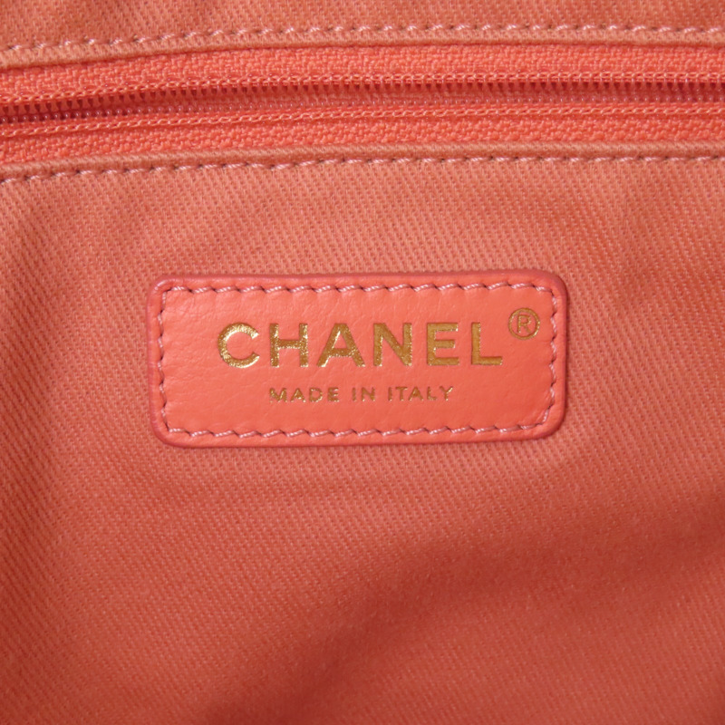 CHANEL 帆布Deauville MM銀扣肩背袋-5