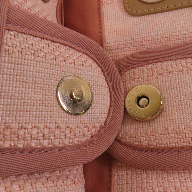 CHANEL 帆布Deauville MM銀扣肩背袋-14