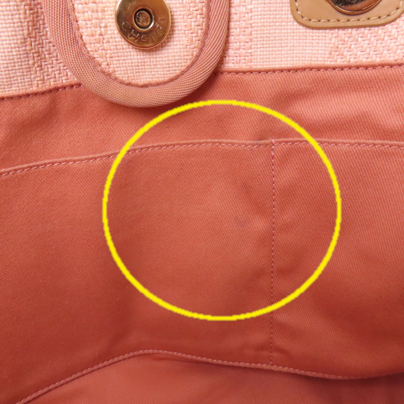 CHANEL 帆布Deauville MM銀扣肩背袋-17