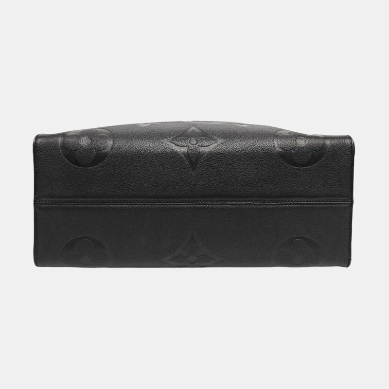 LOUIS VUITTON ONTHEGO 大號 黑色牛皮老花壓紋叢林包手提包單肩包 金色五金 晶片款-5