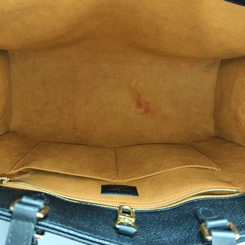 LOUIS VUITTON ONTHEGO 大號 黑色牛皮老花壓紋叢林包手提包單肩包 金色五金 晶片款-6