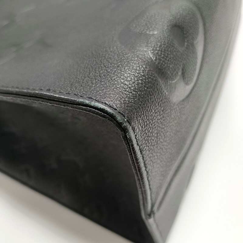 LOUIS VUITTON ONTHEGO 大號 黑色牛皮老花壓紋叢林包手提包單肩包 金色五金 晶片款-7