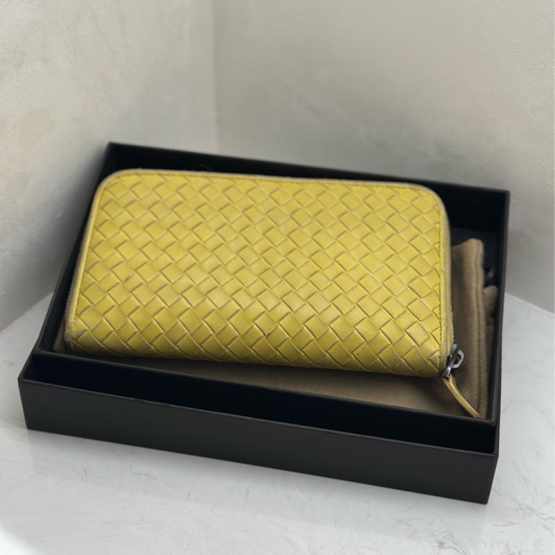 BOTTEGA VENETA 編織小牛皮拉鍊長夾 檸檬黃-6