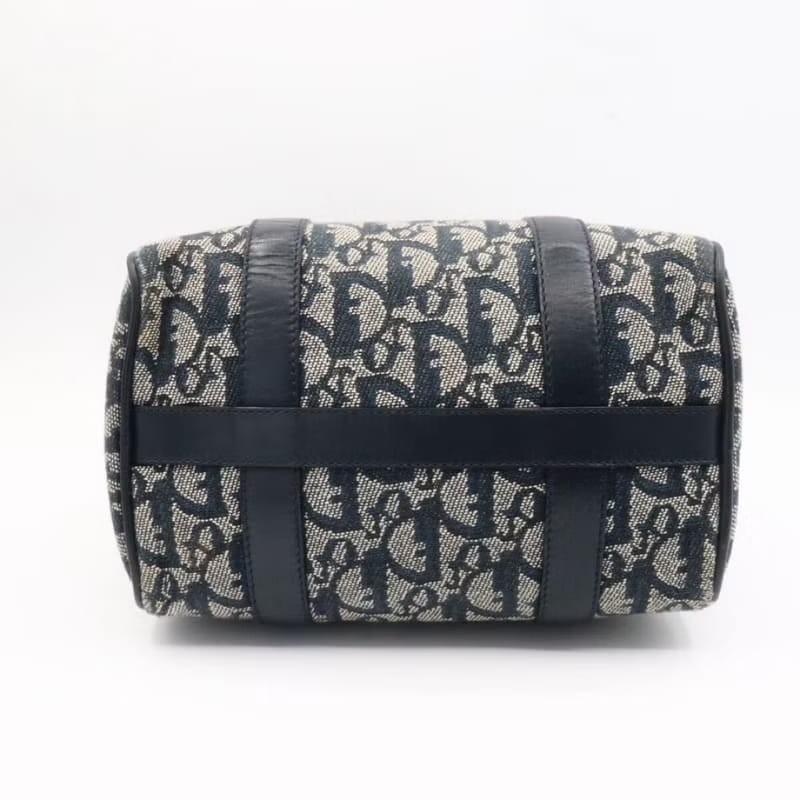 稀有中古包 Dior 海軍藍老花波士頓迷你包 手提包 二手包 古董包-5