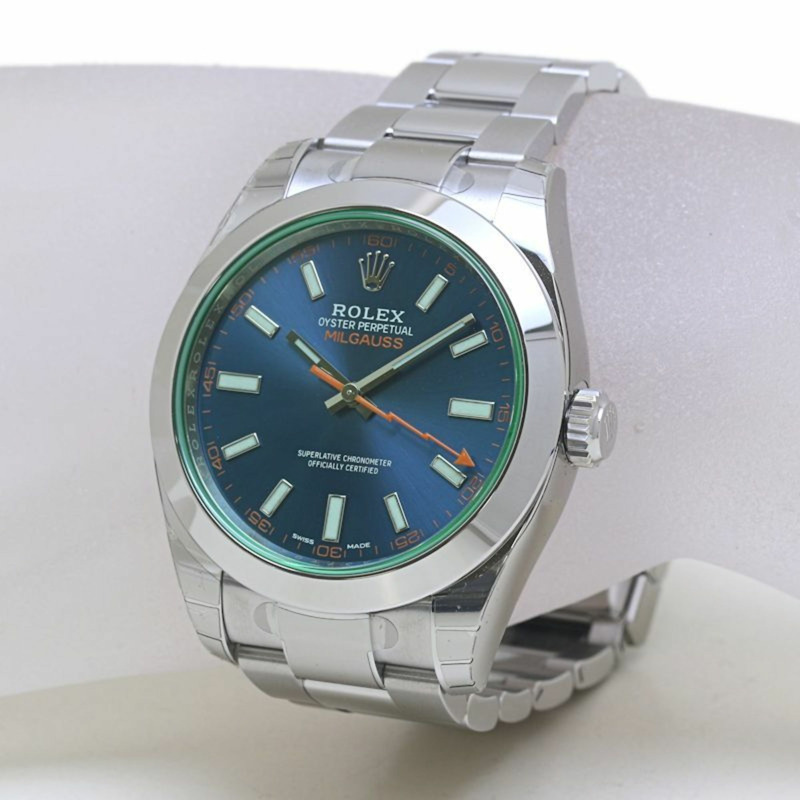 Rolex Milgauss Z 藍色款，隨機編號 116400GV，男士不鏽鋼腕錶，40132-1