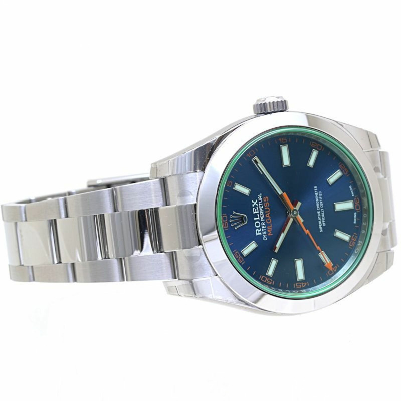 Rolex Milgauss Z 藍色款，隨機編號 116400GV，男士不鏽鋼腕錶，40132-5